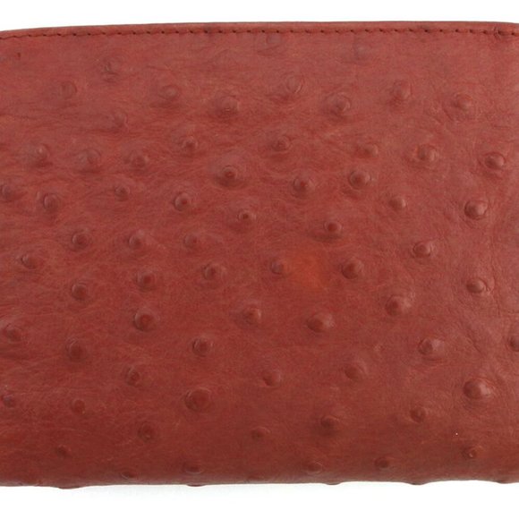 Leather Press FURLA bi-fold wallet Ostrich tone type Auth used L3086 - Picture 7 of 8